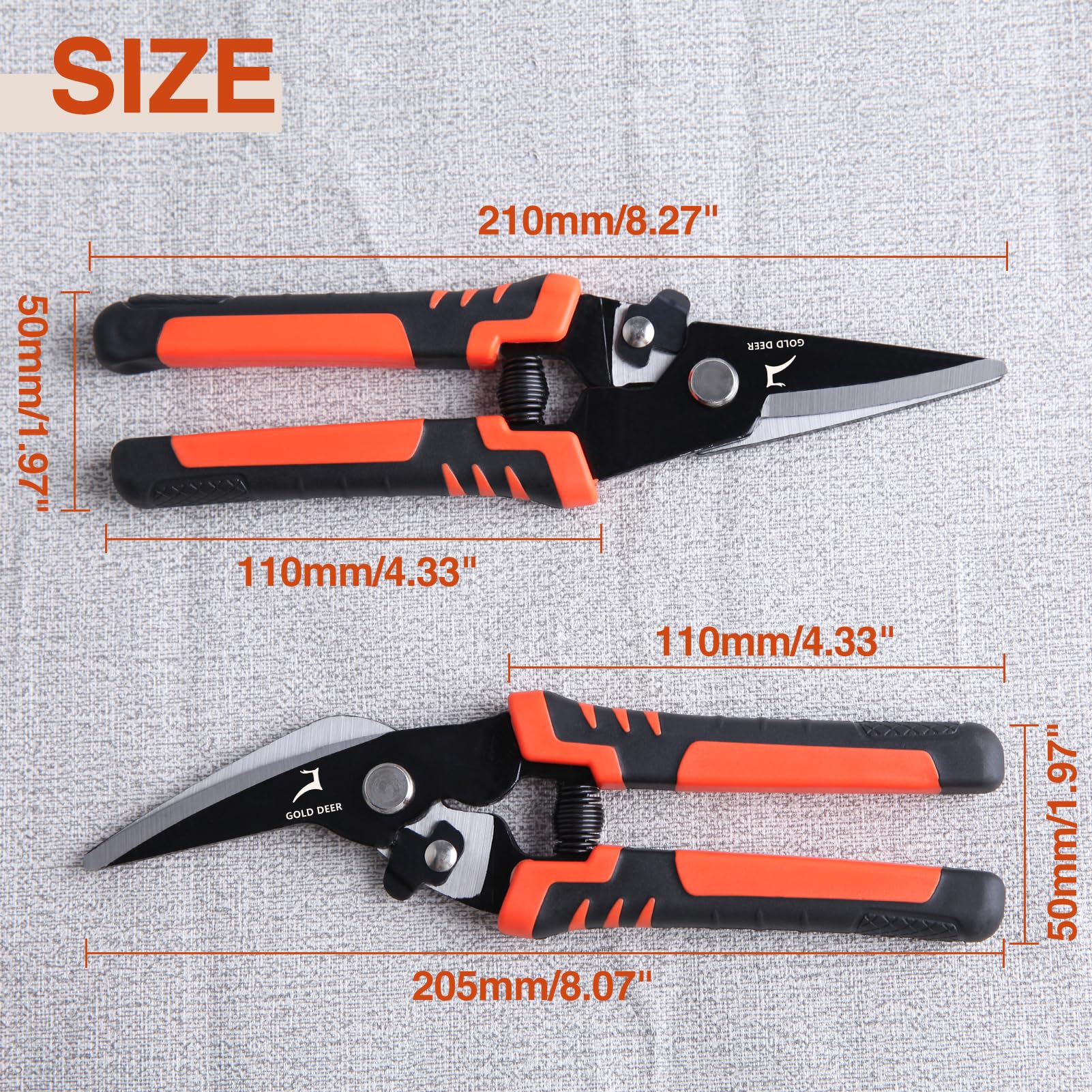 Amazon | GOLD DEER 2個 8インチ ヘビーデューティーシザーズ